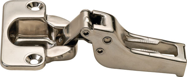 S-Series 100, stainless steel, half overlay, self closing, Mod 6 with Screws