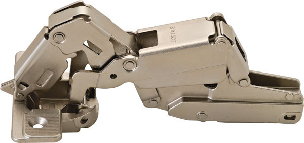 Salice C2PSG99 Push Hinge, steel, nickel-plated, 165degree, half overlay, screw-on, Mod 8