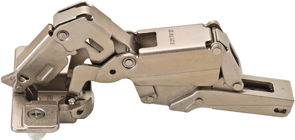 Salice C2RSG99 Push Hinge, steel, nickel-plated, 165degree, half overlay, with dowel, Mod 8