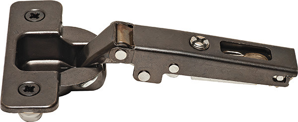 Salice C2R6G66 Hinge, 110 degree, half overlay, self closing, with dowel, steel, midnight titanium, Mod 8