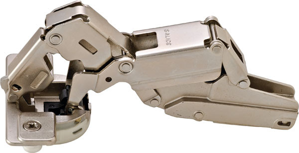 Salice C2RMGD9 Silentia Hinge, 155 degree, half overlay, dowel, nickel plated, Mod 8