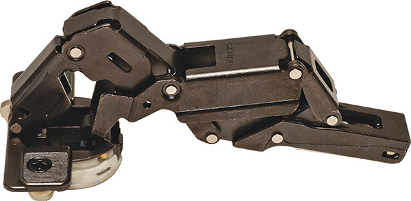 Salice C2RMAD6 Silentia Hinge, 155 degree, full overlay, "0" protrusion, dowel, steel, midnight titanium, Mod 17