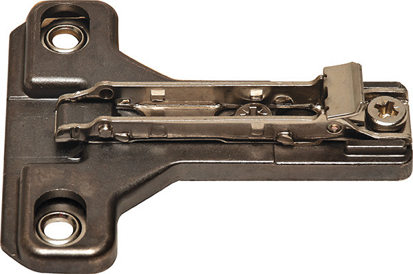 Salice BAU3R16, clip, face frame mounting plate, for woodscrews, steel, zinc, midnight titanium, 1mm mod 3