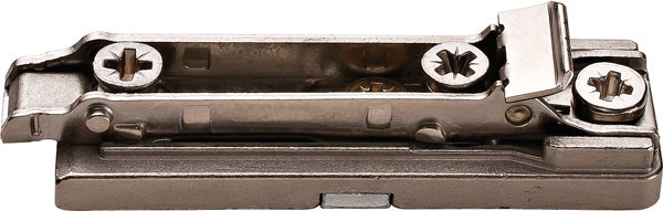 Salice BAPGR29/16 Clip Mounting Plate, steel, nickel-plated, straight, pre-installed euroscrews, 11mm, 2mm Mod 4