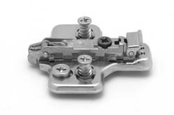 Salice BARGL39F/16 Clip Mounting Plate, steel, nickel-plated, with pre-installed 11mm euroscrews, 3mm Mod 5