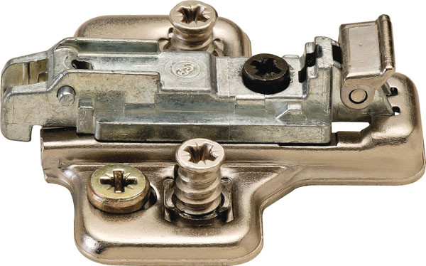Salice BARGL69F/16 Clip Mounting Plate, steel, nickel-plated, with pre-installed 11mm euroscrews, 6mm Mod 8
