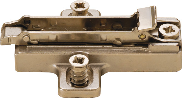 Salice BARGRC9/16 Clip Mounting Plate, steel, nickel-plated, with pre-installed 11mm euroscrews, 12mm Mod 14