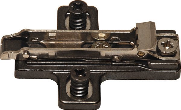 Salice BARGR26/16 Clip Mounting Plate, with pre-installed 11mm euroscrews, steel, midnight titanium, 2mm Mod 4