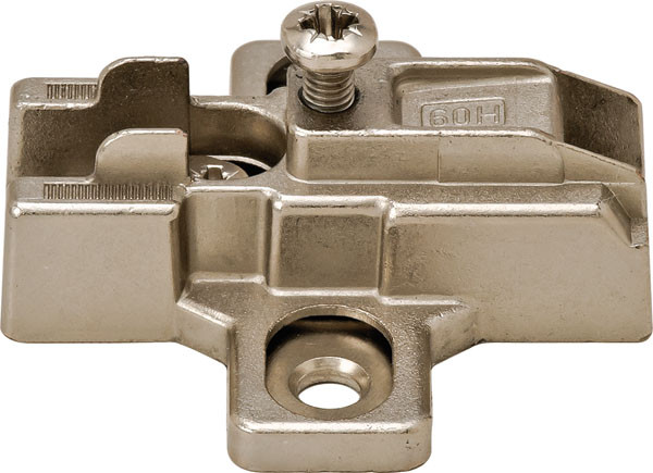 Salice B2R3E99/15 Slide-On Mounting Plate, zinc, nickel-plated, for woodscrews 9mm Mod 11