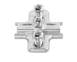 Salice B2VGH39/17 Slide-On Mounting Plate, steel, nickel-plated, with pre-installed 11mm euroscrews, 3mm Mod 5