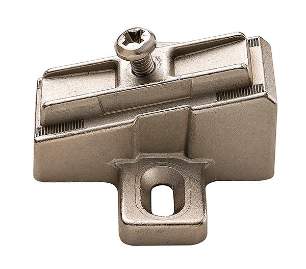 Salice B2V3BW9/15 Slide-On Mounting Plate, zinc, nickel-plated, for woodscrews, 15degree, angle