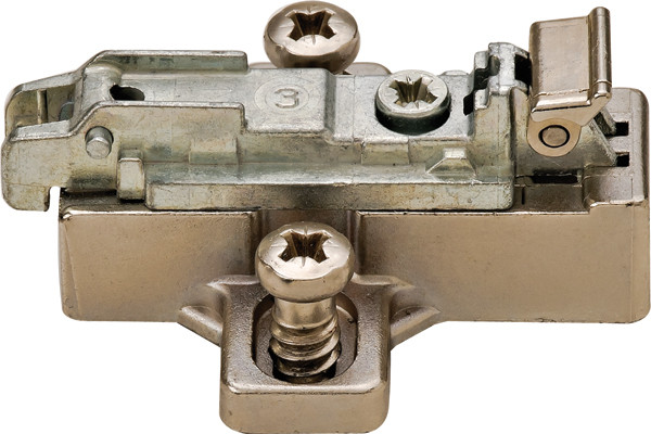 Salice BAVGEC9F/16 Clip Mounting Plate, zinc, nickel-plated, with pre-installed 11mm euroscrews, 12mm Mod 14