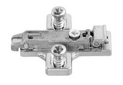 Salice BAVGEV9F/16 Clip Mounting Plate, zinc, nickel-plated, with pre-installed 11mm euroscrews, 18mm Mod 20