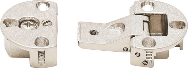 A-Series Adjustable Flap Hinge, 90 degree opening angle, zinc, brass plated finish, drill hole diameter 35mm