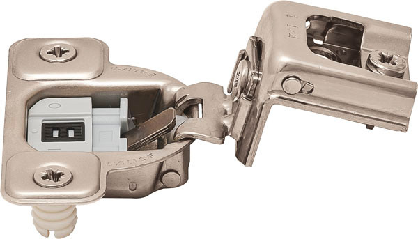 Salice CUR3AD9 Silentia Hinge, steel, nickel plated, 106 degree, 1 1/4" overlay, face frame, dowel