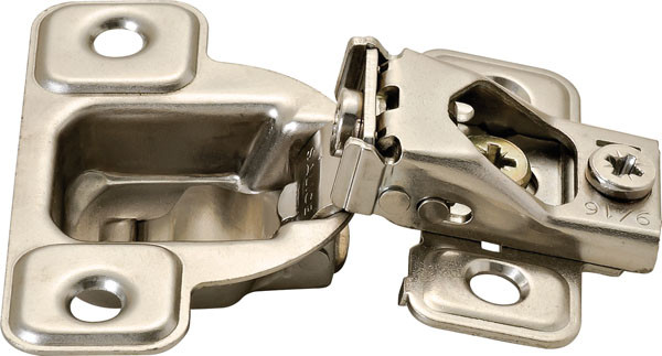 Salice CSP3499XR Hinge, steel, nickel plated, 106degree, 3/4", face frame, self closing, screw-on, 3 cam