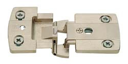 Aximat hinge for thin phenolic material, 3/8" overlay, zinc, nickel plated