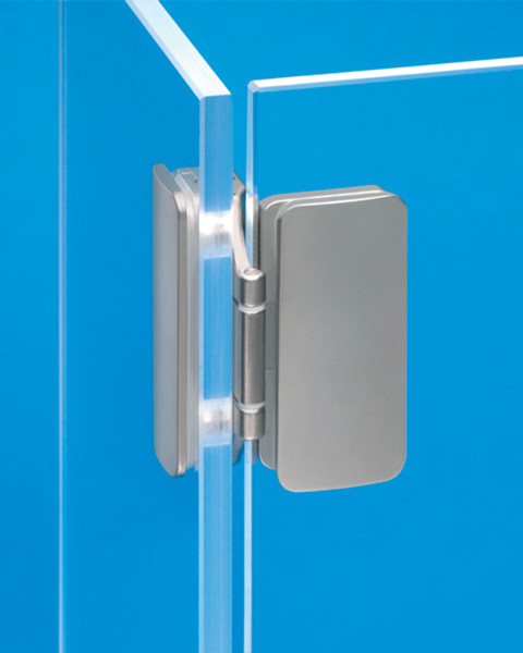 Aximat 300 Glass to Glass Hinge, non-bore, inset, stainless steel matt