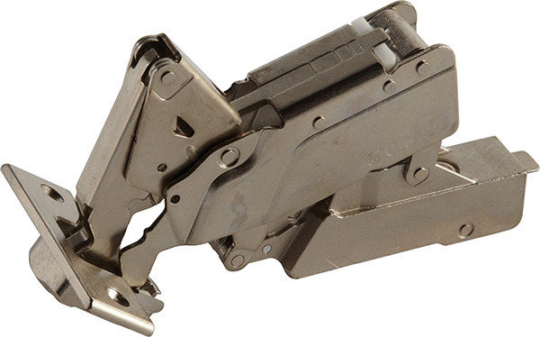 Grass Tiomos Hinge, 160 degree opening, half overlay, self-close, screw, steel, nickel-plated