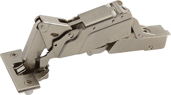 Grass Tiomos Hinge, 160 degree opening, full overlay, self-close, dowel, steel, nickel-plated, 19mm