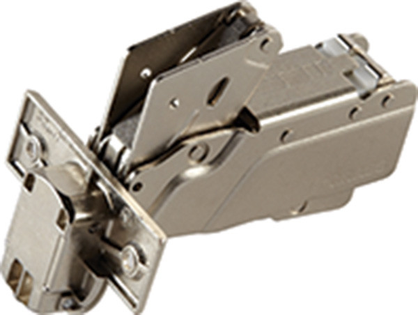 Grass Tiomos Hinge, 160 degree opening, full overlay, soft-close, screw, steel, nickel-plated, 19mm