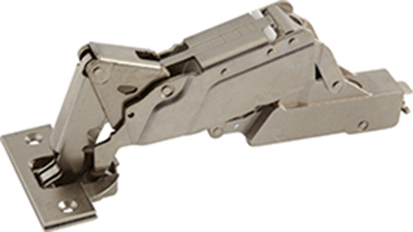 Grass Tiomos Hinge, 160 degree opening, half overlay, soft-close, screw, steel, nickel-plated