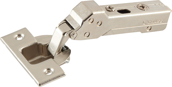 Grass Tiomos Hinge, 110 degree opening, 45 degree angle corner, self-close, screw, steel, nickel-plated