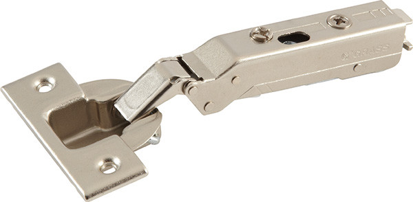 Grass Tiomos Hinge, 120 degree opening, half overlay, self-close, screw, steel, nickel-plated