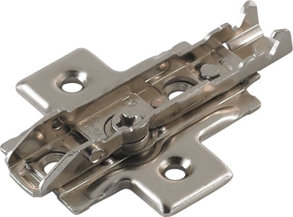 Grass Tiomos Wing Baseplate, 4-point fixing, woodscrew, steel, nickel-plated, 0mm