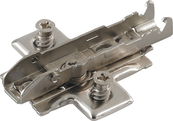 Grass Tiomos Wing Baseplate, 4-point fixing, 13.5mm euroscrew, steel, nickel-plated, 2mm