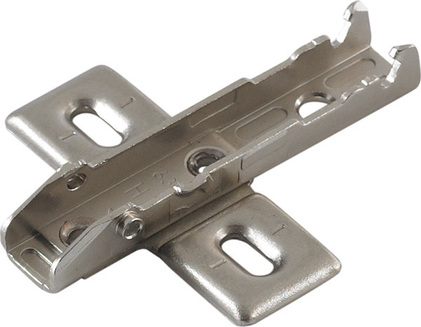 Grass Tiomos Wing Baseplate, 3-point fixing, woodscrew, steel, nickel-plated, 0mm