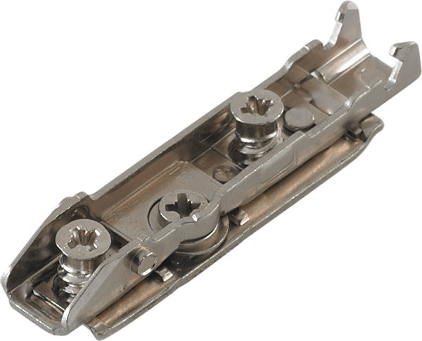 Grass Tiomos Straight Baseplate, 2-point fixing, 13.5mm euroscrew, steel, nickel-plated, 0mm