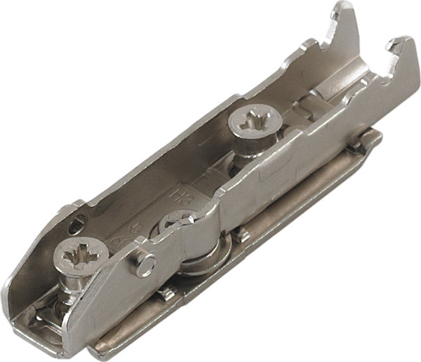 Grass Tiomos Straight Baseplate, 2-point fixing, 13.5mm euroscrew, steel, nickel-plated, 3mm