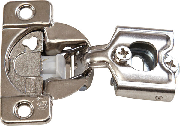 Grass TEC 864 Wrap Around Hinge, 108 degree opening, 1/2" overlay, soft-close, screw-on, steel, nickel-plated, 45/9.5 drilling pattern