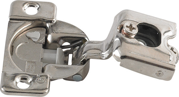 Grass TEC 864 Wrap Around Hinge, 108 degree opening, 3/4" overlay, soft-close, screw-on, steel, nickel-plated, 45/9.5 drilling pattern