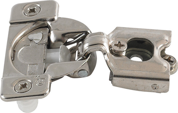 Grass TEC 864 Wrap Around Hinge, 108 degree opening, 1/4" overlay, soft-close, dowel, steel, nickel-plated, 45/9.5 drilling pattern