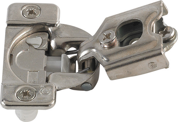 Grass TEC 864 Wrap Around Hinge, 108 degree opening, 7/16" overlay, soft-close, dowel, steel, nickel-plated, 45/9.5 drilling pattern