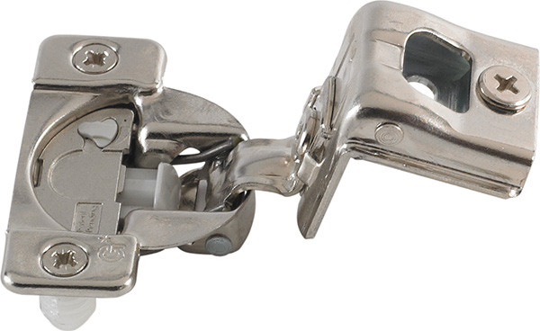 Grass TEC 864 Wrap Around Hinge, 108 degree opening, 1-1/2" overlay, soft-close, dowel, steel, nickel-plated, 45/9.5 drilling pattern