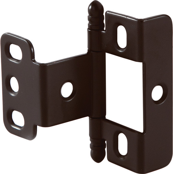 Full Wrap Non-Mortise Decorative Butt Hinge, with ball finial, for inset doors, steel, dark oil-rubbed bronze finish