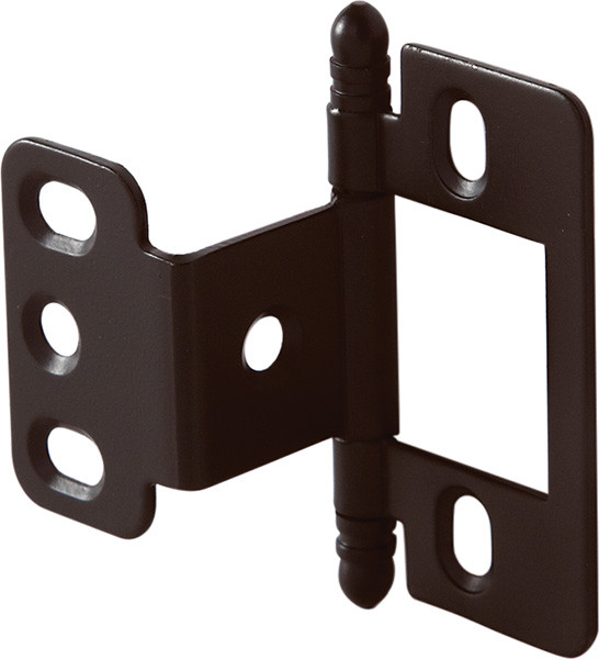 Partial Wrap Non-Mortise Decorative Butt Hinge, with ball finial, for inset doors, steel, dark oil-rubbed bronze finish