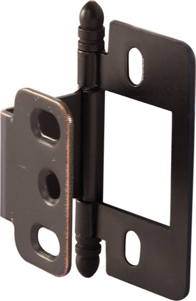 Partial Wrap Non-Mortise Decorative Butt Hinge, with ball finial, for inset doors, steel, copper bronze finish