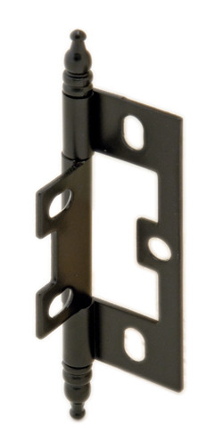 Butt Hinge, non-mortised, with finial, steel, 63x25mm, antique brass