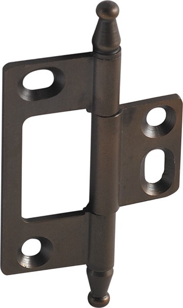 Elite Decorative Butt Hinge, non-mortised, with minaret finial, brass, 50x37mm, oil-rubbed bronzed