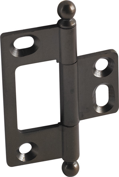 Elite Decorative Butt Hinge, non-mortised, with ball finial, brass, 50x37mm, oil-rubbed bronzed