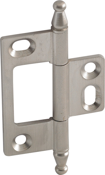 ELITEDecorative Butt Hinge, Non-Mortise, Minaret Finial, brass, 50x37mm, brushed nickel