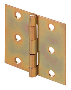 Butt Hinge, steel, yellow chromate, 50x50mm