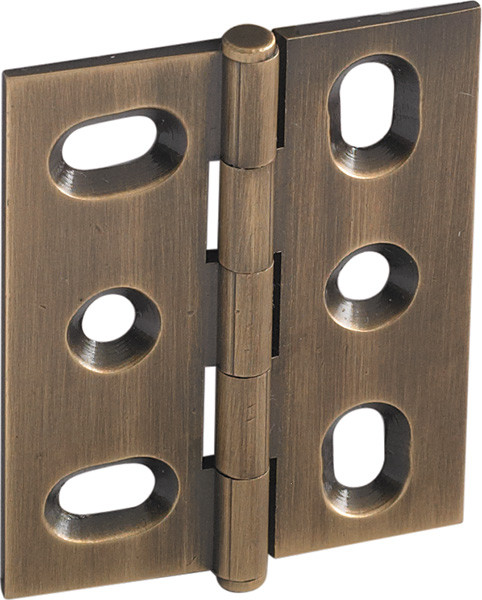 Elite Decorative Butt Hinge, mortised, with button cap, brass, 50x40mm, antique brass