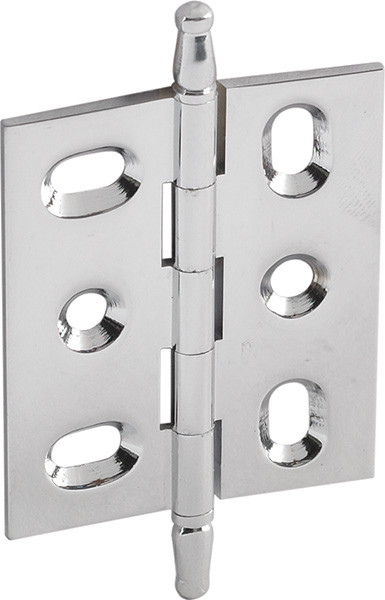 Elite Decorative Butt Hinge, mortised, with minaret finial, brass, 50x40mm, polished chrome