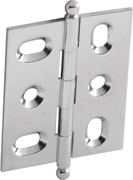 Elite Decorative Butt Hinge, mortised, with ball finial, brass, 50x40mm, polished chrome