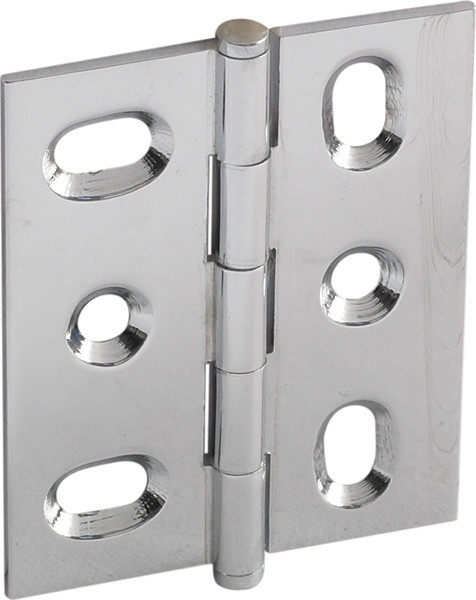 Elite Decorative Butt Hinge, mortised, with button cap, brass, 50x40mm, polished chrome
